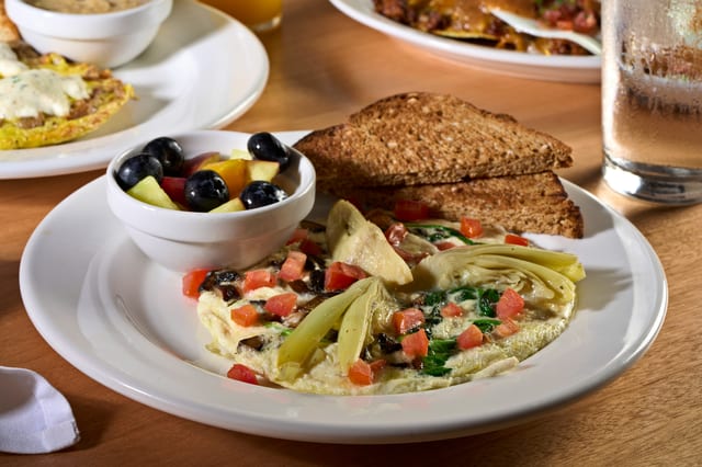 Spinach, Mushrooms, Artichokes Frittata.
